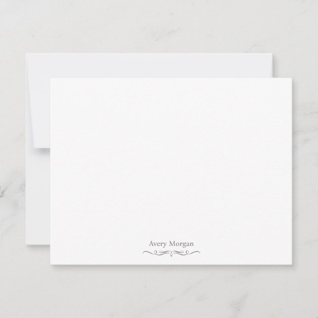 Royal Elegane Luxury Smokey Gray Personalisiert Mitteilungskarte (Vorderseite)