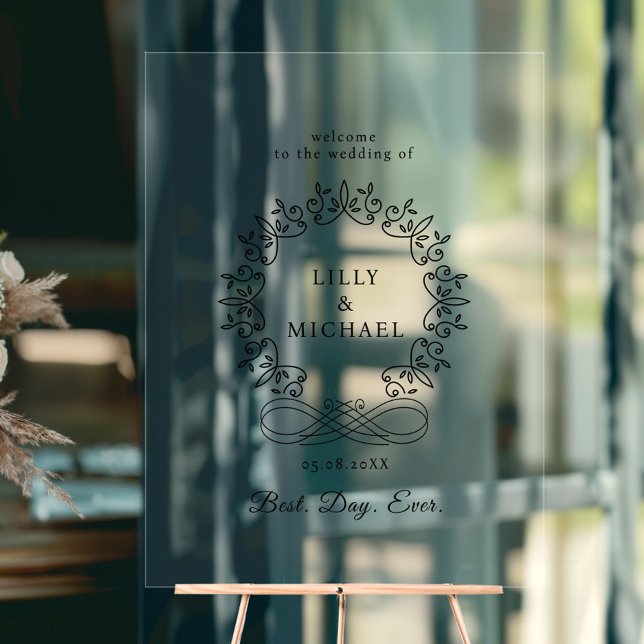 Royal, Elegant, "Best Day-Ever" Mariage (Royal, Elegant, "Best-Day-Ever" Wedding Acrylic Sign)