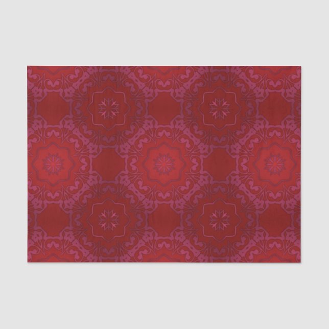 Royal Elegant Classic Luxury Red Damask Muster Seidenpapier (Vorderseite)
