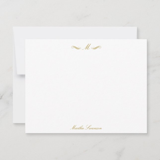 Royal Elegant Luxury Gold Personalisiert Mitteilungskarte (Vorderseite)