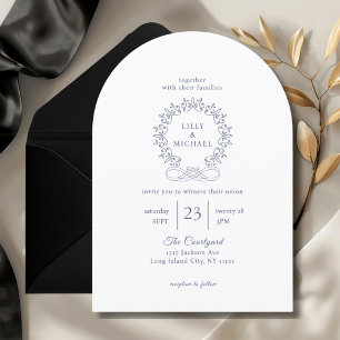Royal, elegant, weiß, Hochzeit Einladung
