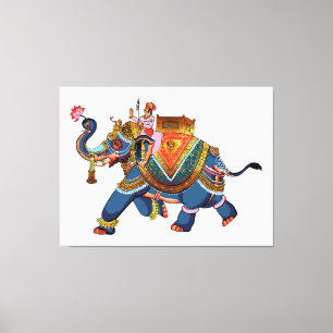 Royal Elephant's Journey: Indisches Folklore-Desig Leinwanddruck