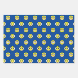 Royal Emoji Faces Wrapping Paper Sheets Geschenkpapier Set