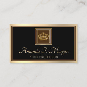 Royal Event Hochzeit Golden Crown Frame Black VIP Visitenkarte