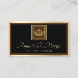 Royal Event Hochzeit Golden Crown Frame Black VIP Visitenkarte