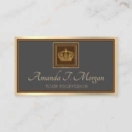 Royal Event Wedding Golden Crown Gerahmt Gray VIP Visitenkarte