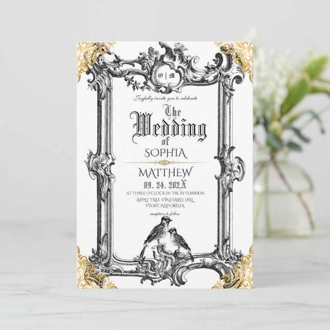 Royal Fantasy Medieval Wedding  Einladung (Stehend Vorderseite)