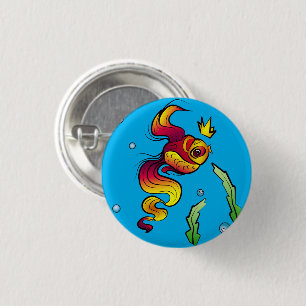 Royal Fish with a Golden Crown Button