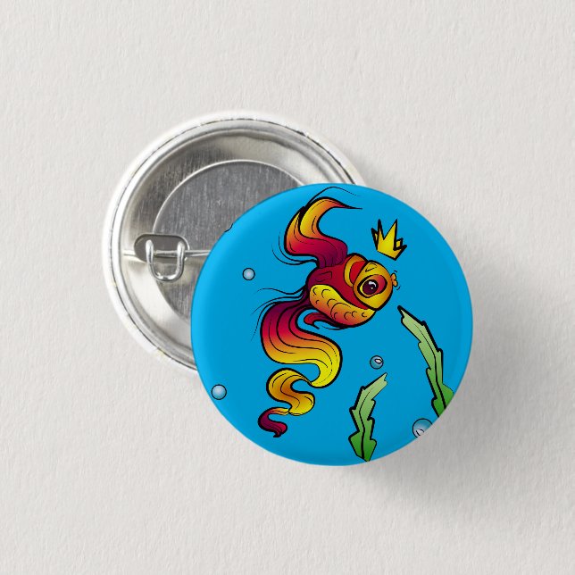 Royal Fish with a Golden Crown Button (Vorne & Hinten)