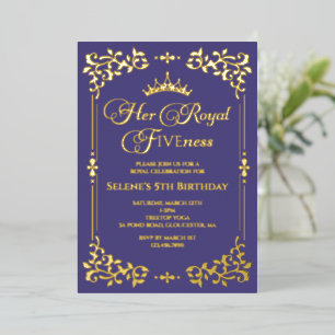 Royal Fivity Princes 5th Birthday Foil Einladung