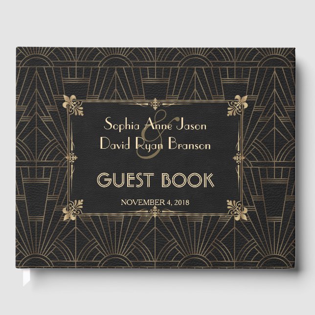 Royal Fleur-de-Lis Art Déco der 20er Jahre Gästebuch (Vorderseite)