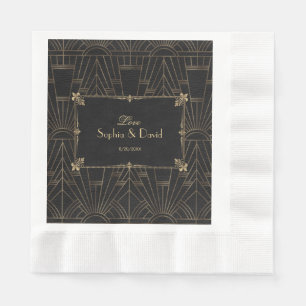 Royal Fleur-de-Lis Art Déco der 20er Jahre Serviette