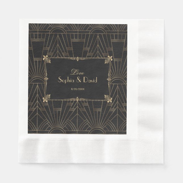 Royal Fleur-de-Lis Art Déco der 20er Jahre Serviette (Vorderseite)