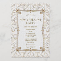 Royal Fleur-de-Lis Art Deco Gold New Year Party