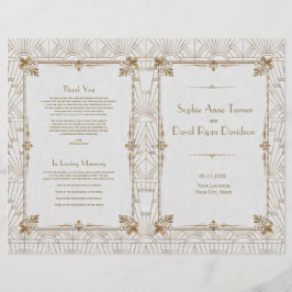 Royal Fleur-de-Lis Art Deco Gold White 20s Program