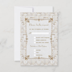 Royal Fleur-de-Lis Art Déco Or Blanc 20s RSVP