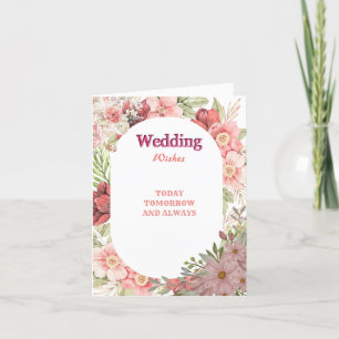 Royal Floral Wedding Greetings Wishing Congrates Dankeskarte