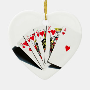 Royal Flush-Herzen Keramik Ornament