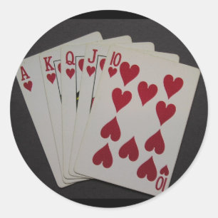 Royal Flush Runder Aufkleber