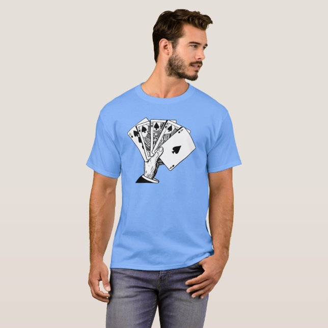 Royal Flush Vintag Illustration T-Shirt (Vorne ganz)