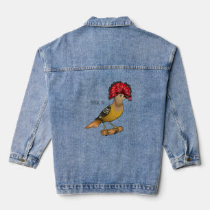 Royal Flycatcher Cartoon Illustration Jeansjacke