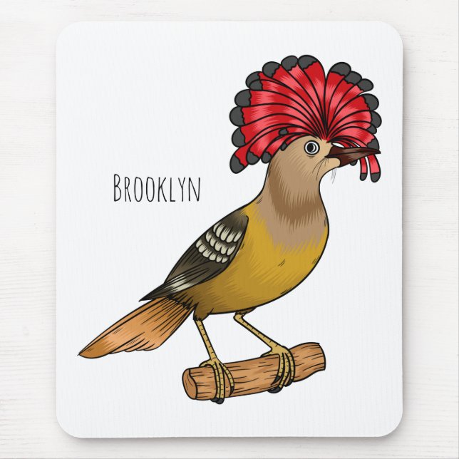 Royal Flycatcher Cartoon Illustration Mousepad (Vorne)