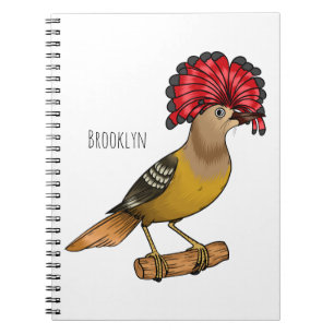 Royal Flycatcher Cartoon Illustration Notizblock