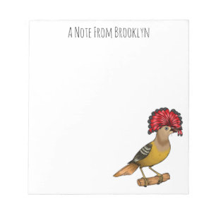 Royal Flycatcher Cartoon Illustration Notizblock