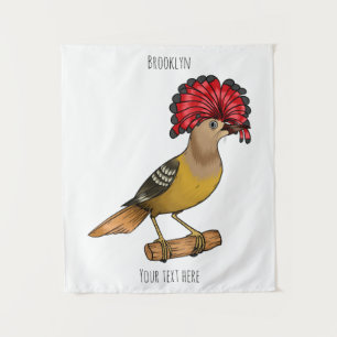Royal Flycatcher Cartoon Illustration Wandteppich