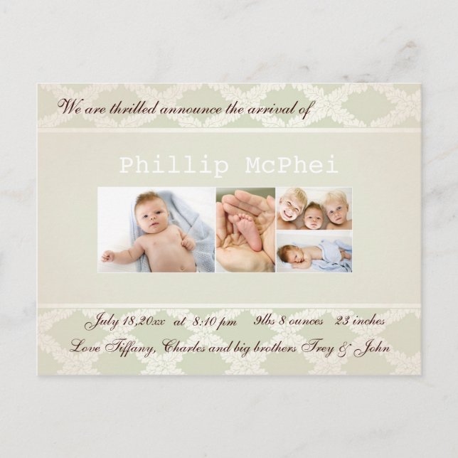 Royal Foto Birth Ankündigung (Vorderseite)