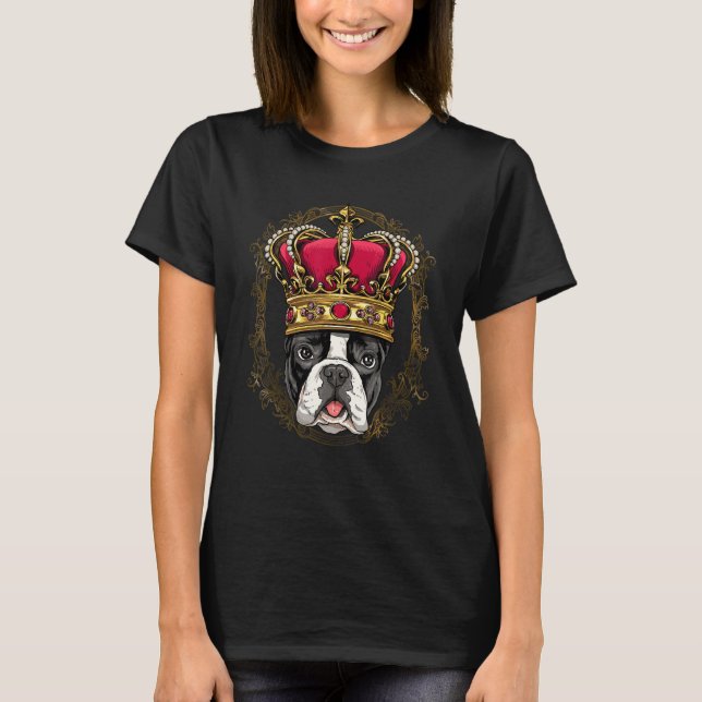 Royal French Bulldog King Queen Princess Frenchie T-Shirt (Vorderseite)