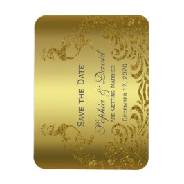 Royal Gold Abstrakt Peacock Wedding SPAREN DAS DAT Magnet
