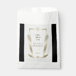 Royal Gold Art Deco Monogram Wedding DANK Geschenktütchen