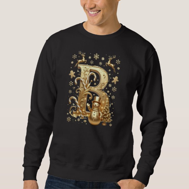 Royal Gold B Luxury Snowman Basic Sweatshirt (Vorderseite)