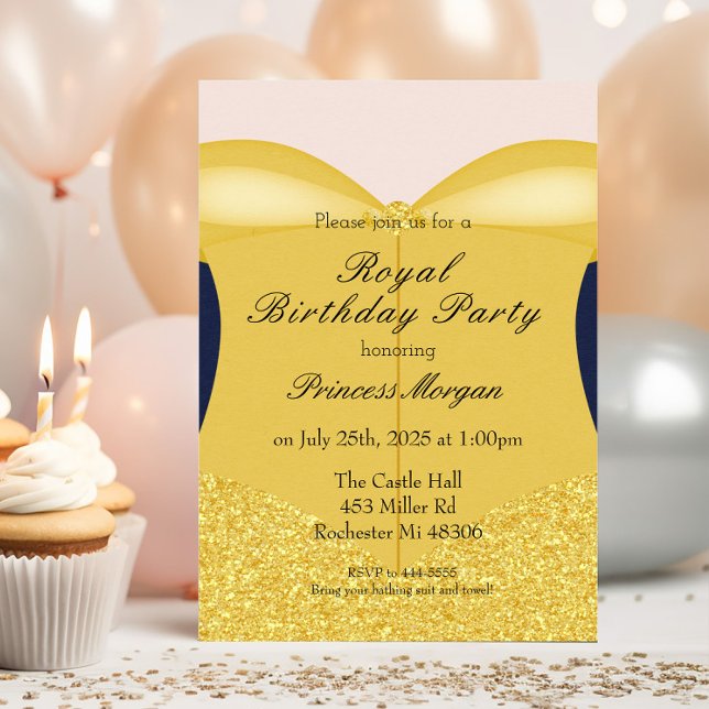 Royal Gold Beauty Princess Einladung Geburtstag (Von Creator hochgeladen)