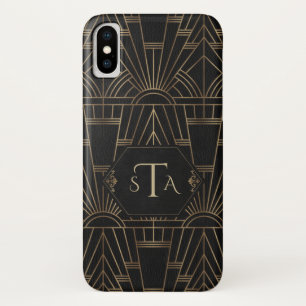 Royal Gold Black Great Gatsby 20s Style Monogram Case-Mate iPhone Hülle
