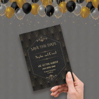 Royal Gold Black Great Gatsby Art Deco Hochzeit
