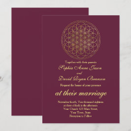 Royal Gold Blume of Life Sacred Geometry Wedding Einladung