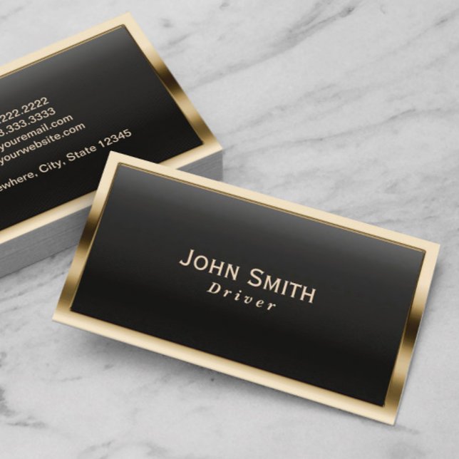 Royal Gold Border Driver Business Card Visitenkarte (Von Creator hochgeladen)