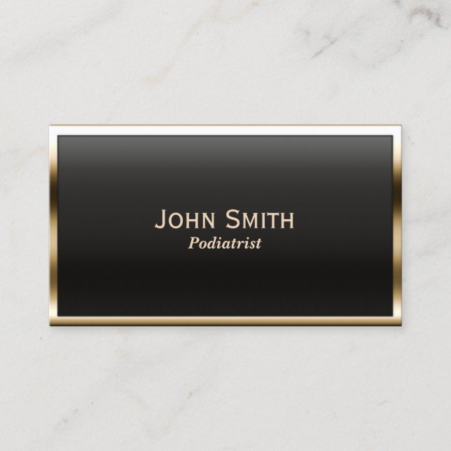 Royal Gold Border Podiatrist Business Card Visitenkarte (Vorderseite)