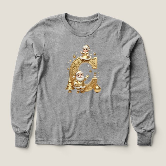 Royal Gold C Kids Tri-Blend Long Sleeve Tee (Design Vorderseite)