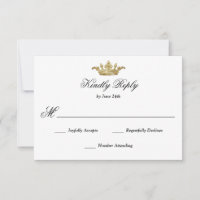 Royal Gold Crown Elegante Klassische Kalligraphie