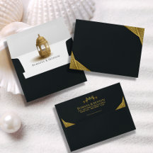 Royal Gold Elegante Islamische Hochzeitsfeier-Rück