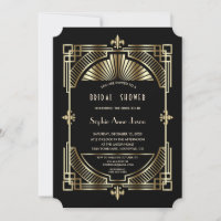 Royal Gold Fleur-de-lis Great Gatsby Brautparty