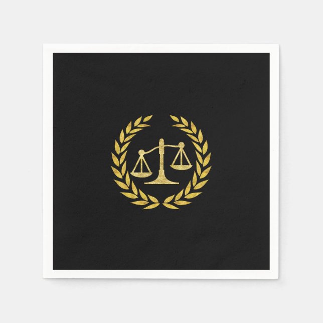 Royal Gold Laurel Wreath Law School Abschluss Serviette (Vorderseite)