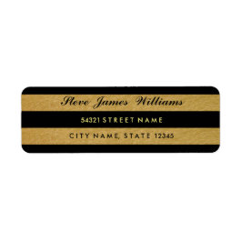 Royal Gold Leaf Black Stripes Address Labels