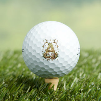 Royal Gold Letter A Luxury Unisex Golf Balls Set Golfball