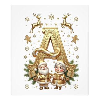Royal Gold Letter A Luxury Unisex Photo Print Fotodruck