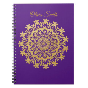 Royal Gold Lila Mandala Foto Notebook Notizblock