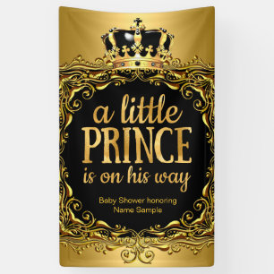 Royal Gold Schwarz Krone Baby Shower Junge 3 Banner